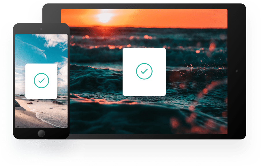 iphone and ipad with green ticks on their screens